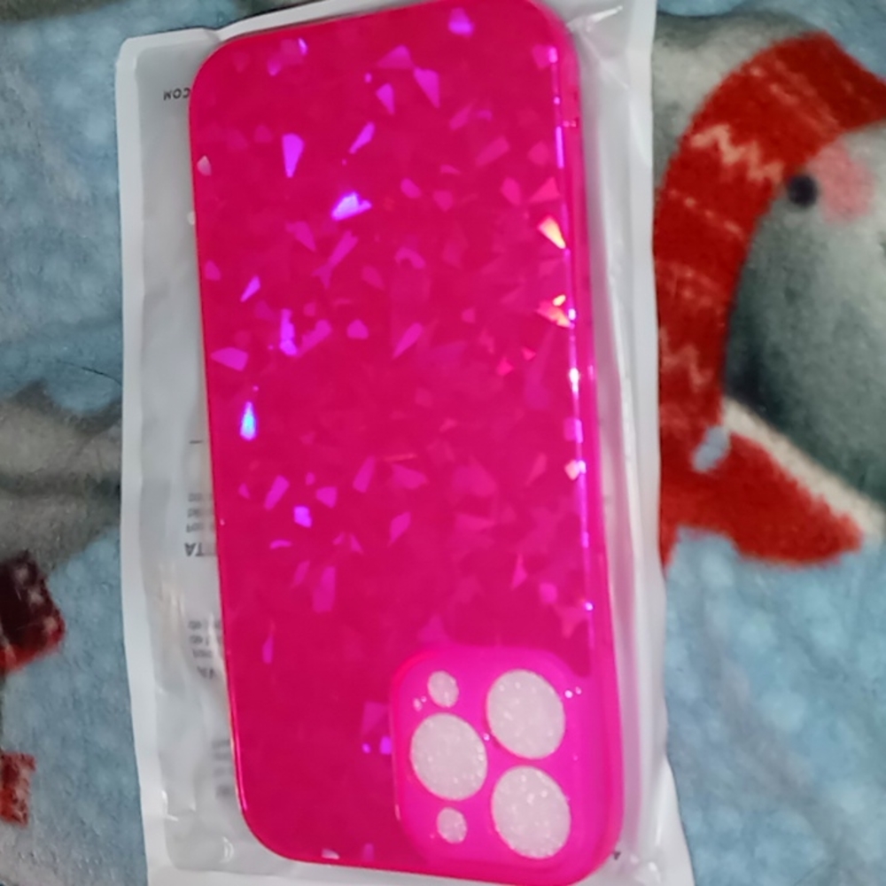 Iphone 13pro max pink glitter fragment phone case
